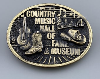 Country Music Hall of Fame Belt Buckle Vintage Americana 1982
