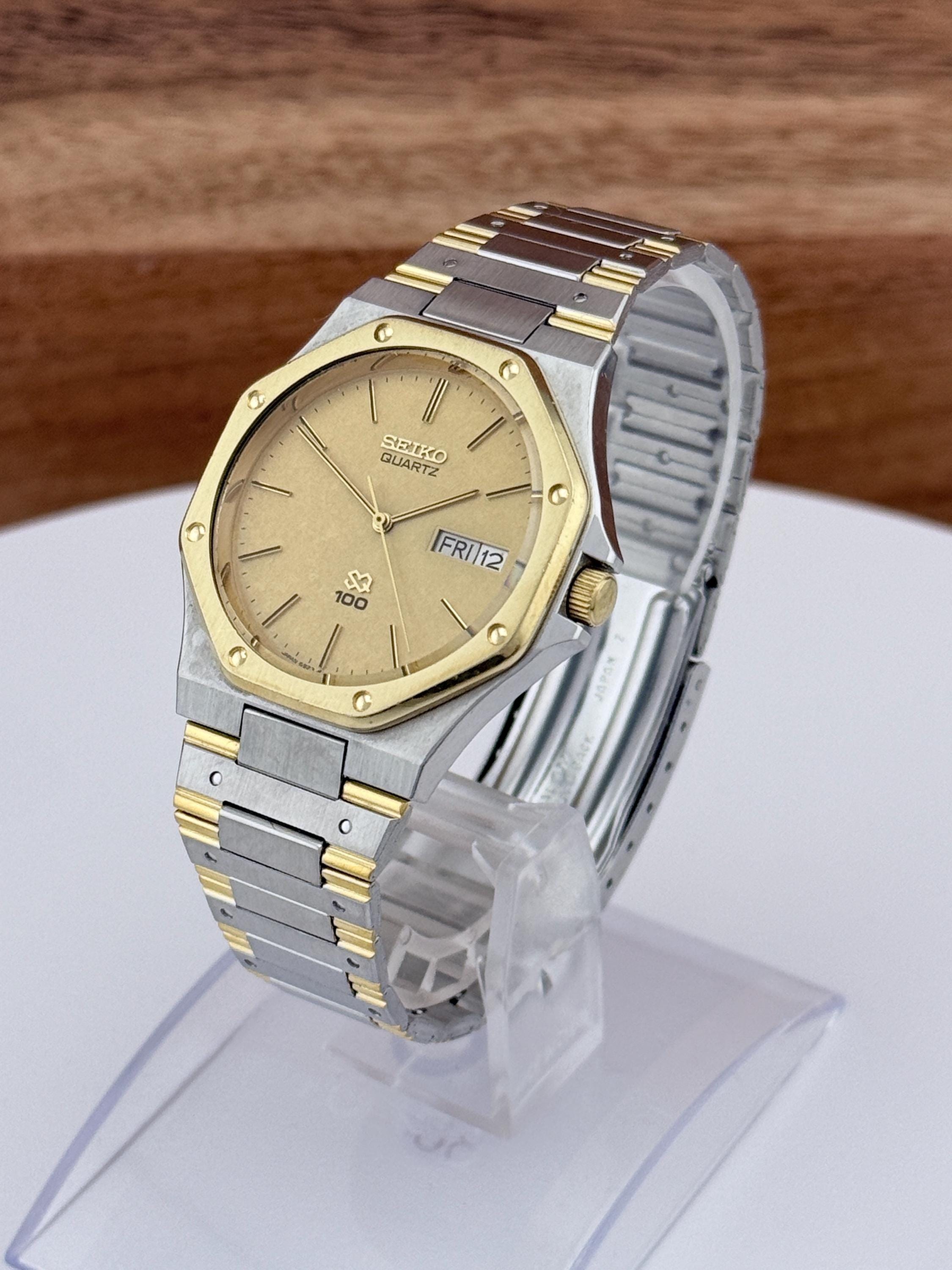 1985 Seiko 6923-7029 Two-tone Quartz Mens Watch – WR100 – Gold