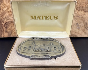 Hebilla de cinturón con promoción de vino Mateus Dreyfus Ashby & Co RJ Buckles Caja original