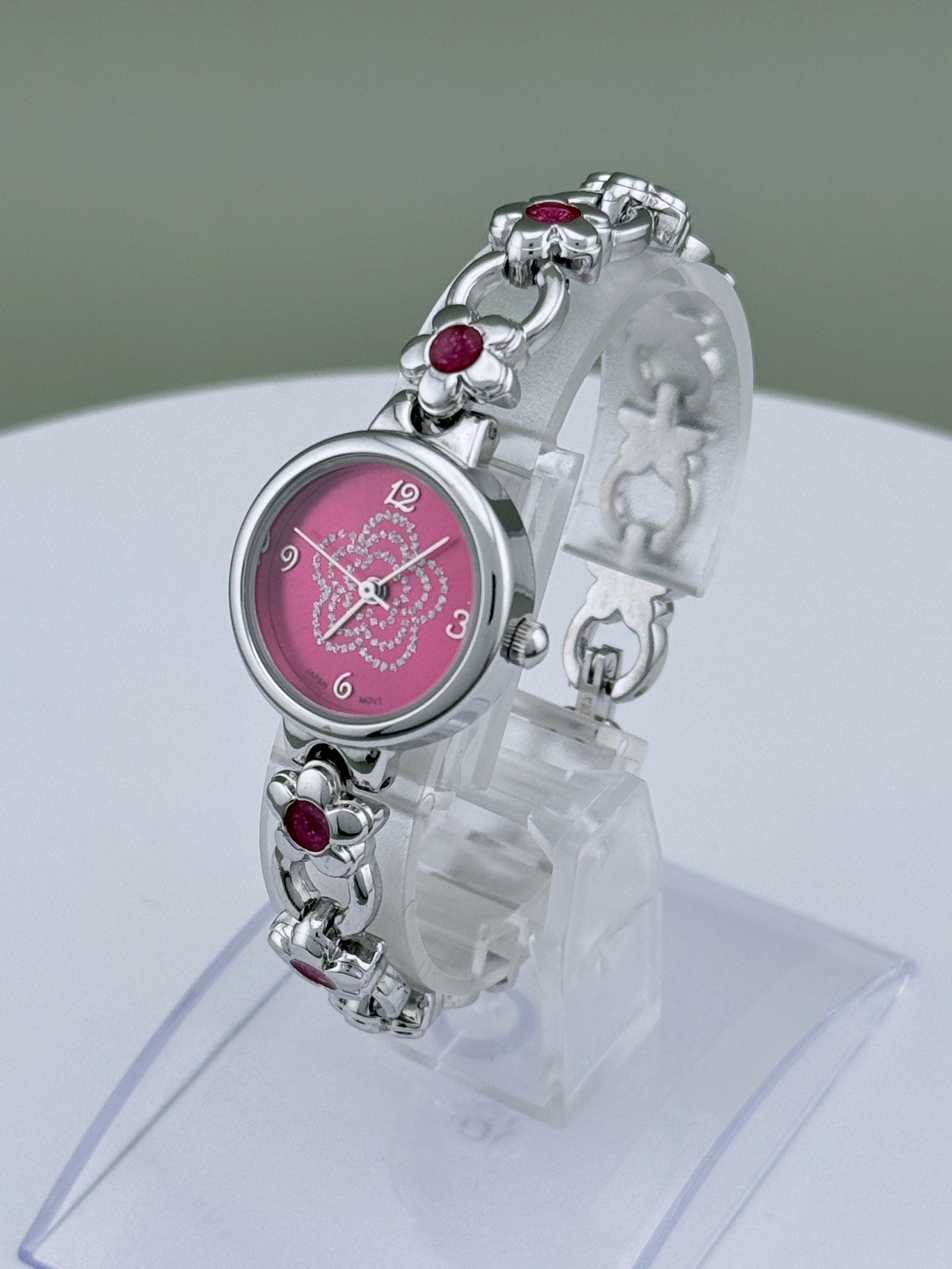 Vintage Dainty Silver Watch Pink - Etsy display picture 2