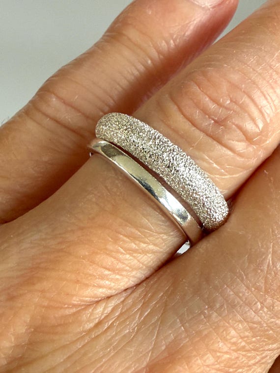 Sterling Silver Stackable Bundle - Two Bands Size… - image 1