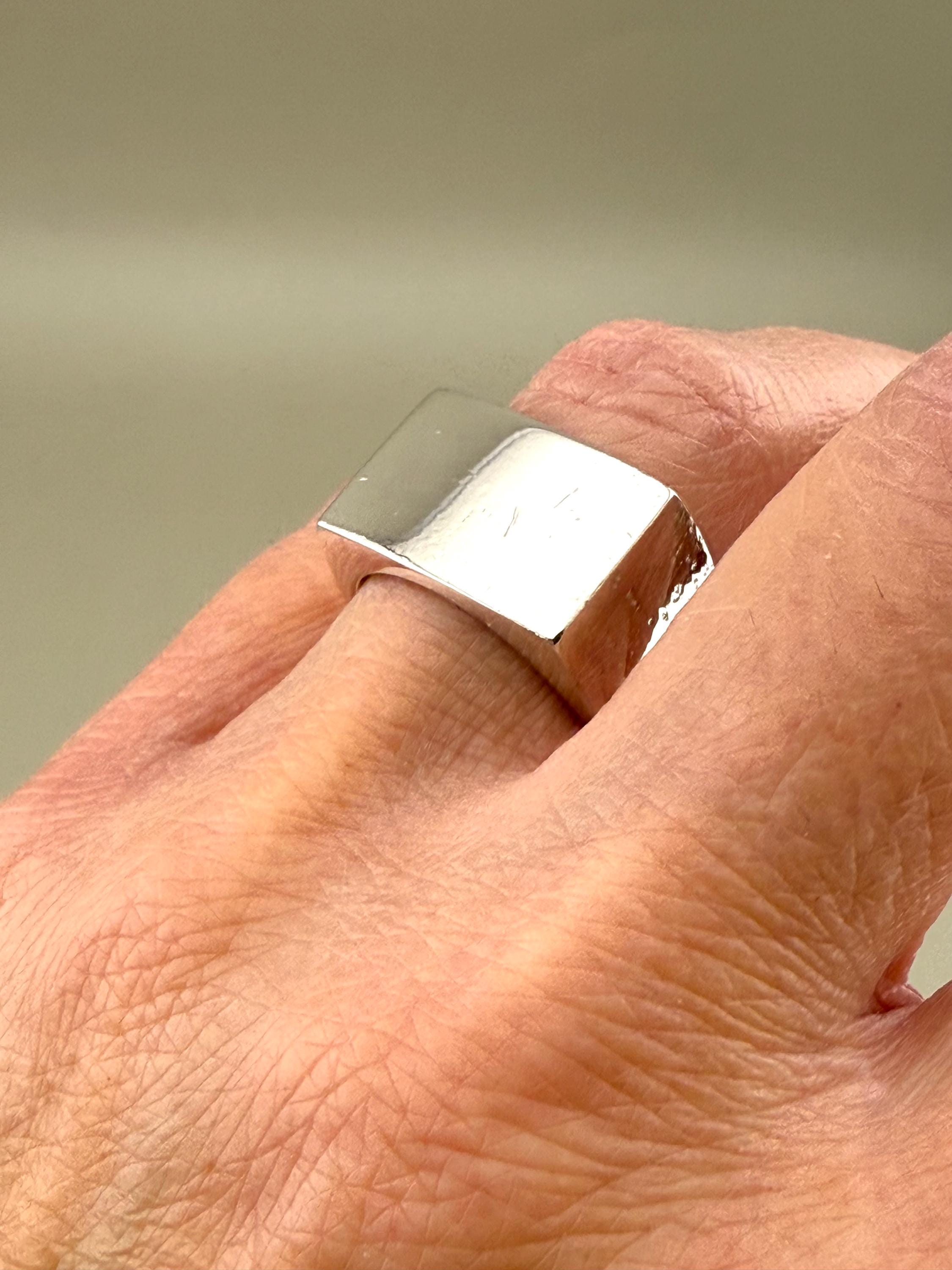 Sterling Silver Mexico Square Ring - Etsy