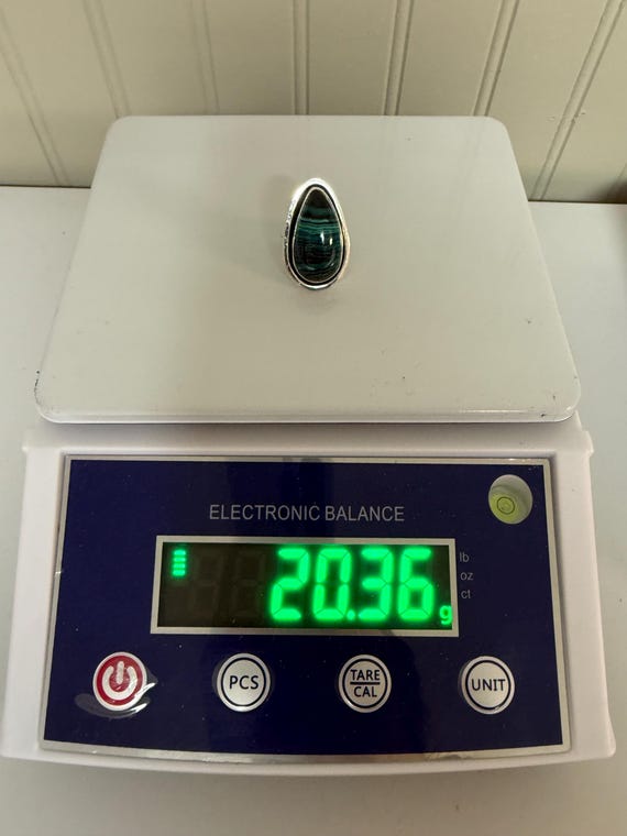 Sterling Silver Malachite Statement Ring Size 8 |… - image 7