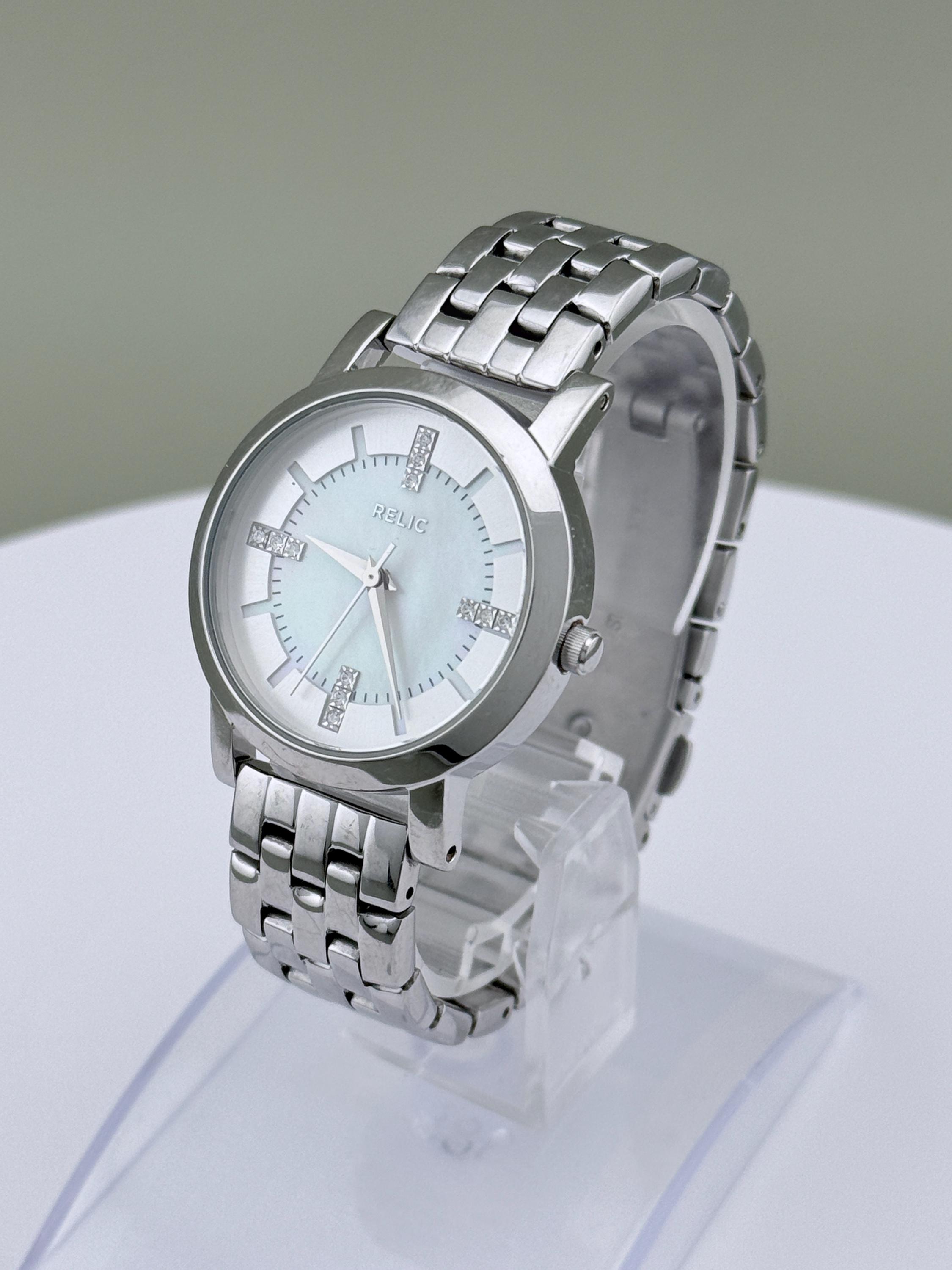 32mm Stainless Steel Quartz Wrist Watch with Crystal Accents Hand Turned Enamel Guilloché - Honey Glow by Rebecca  main image 3