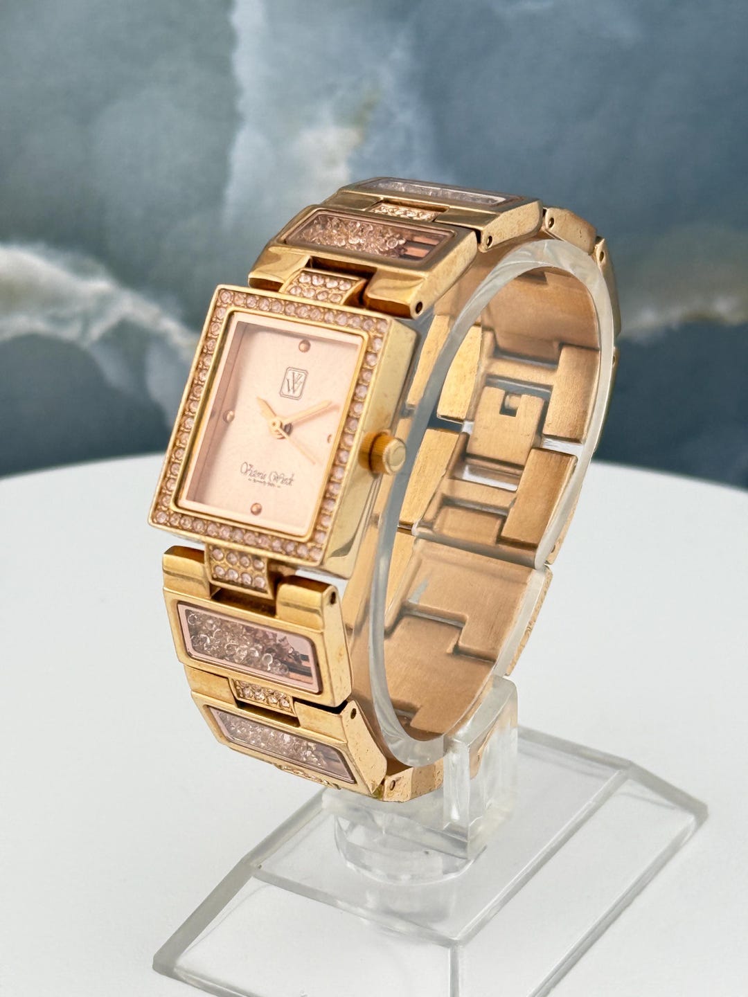 インテリア時計 Victoria Victoria Wieck Beverly Hills Gold Tone Floating Crystal Bracelet