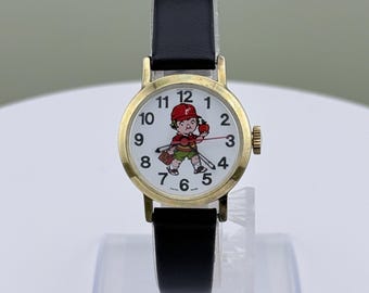 Vintage 1982 Campbell Soup Company “Original Edition” Swiss Manual Wind Character Watch, Clean Crystal, New Strap + Original