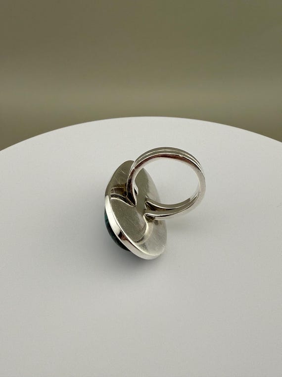 Sterling Silver Malachite Statement Ring Size 8 |… - image 5
