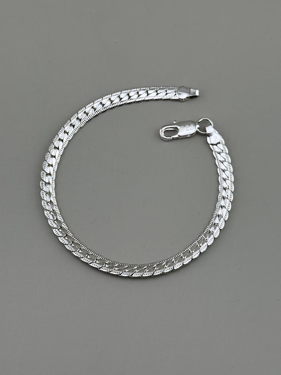 アクセサリー avalaanche silver chain bracelet Sterling Silver Double Mariner Bracelet 7.75” 8.61g 925 Textured