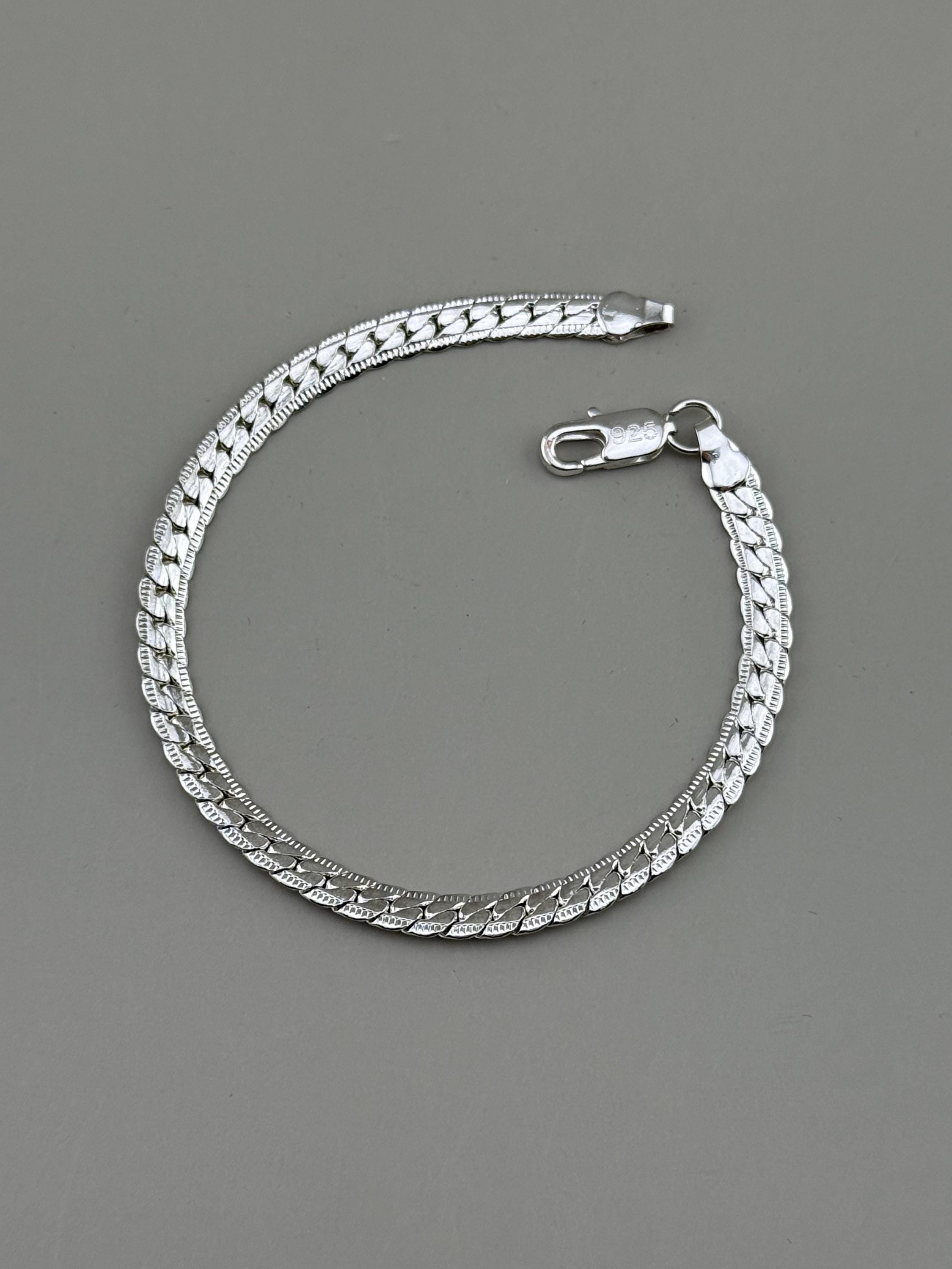 Sterling Silver Double Mariner Bracelet 7.75” 8.61g 925 Textured