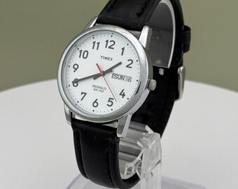 1999 Timex Indiglo Day Date Watch | 35mm Case | New Battery | WR30M | Vintage Timex Mens Quartz Watch