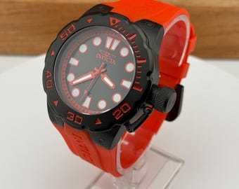 Invicta Pro Diver 39139 Watch: Black/Orange 51mm Quartz, 200m Water Resistance