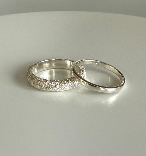 Sterling Silver Stackable Bundle - Two Bands Size… - image 2