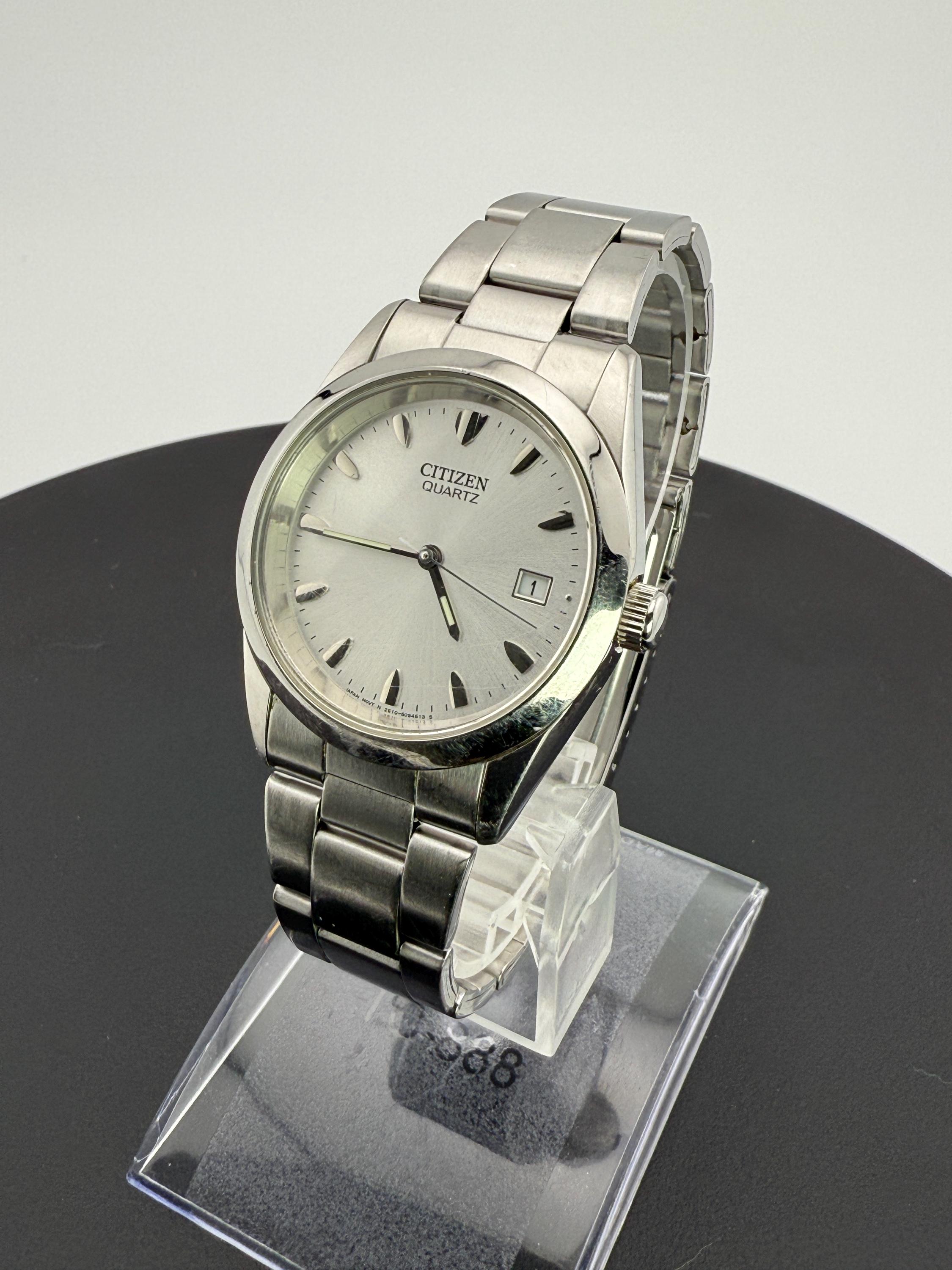 Citizen Quartz Men's Watch Silver Sunburst Dial – New Battery