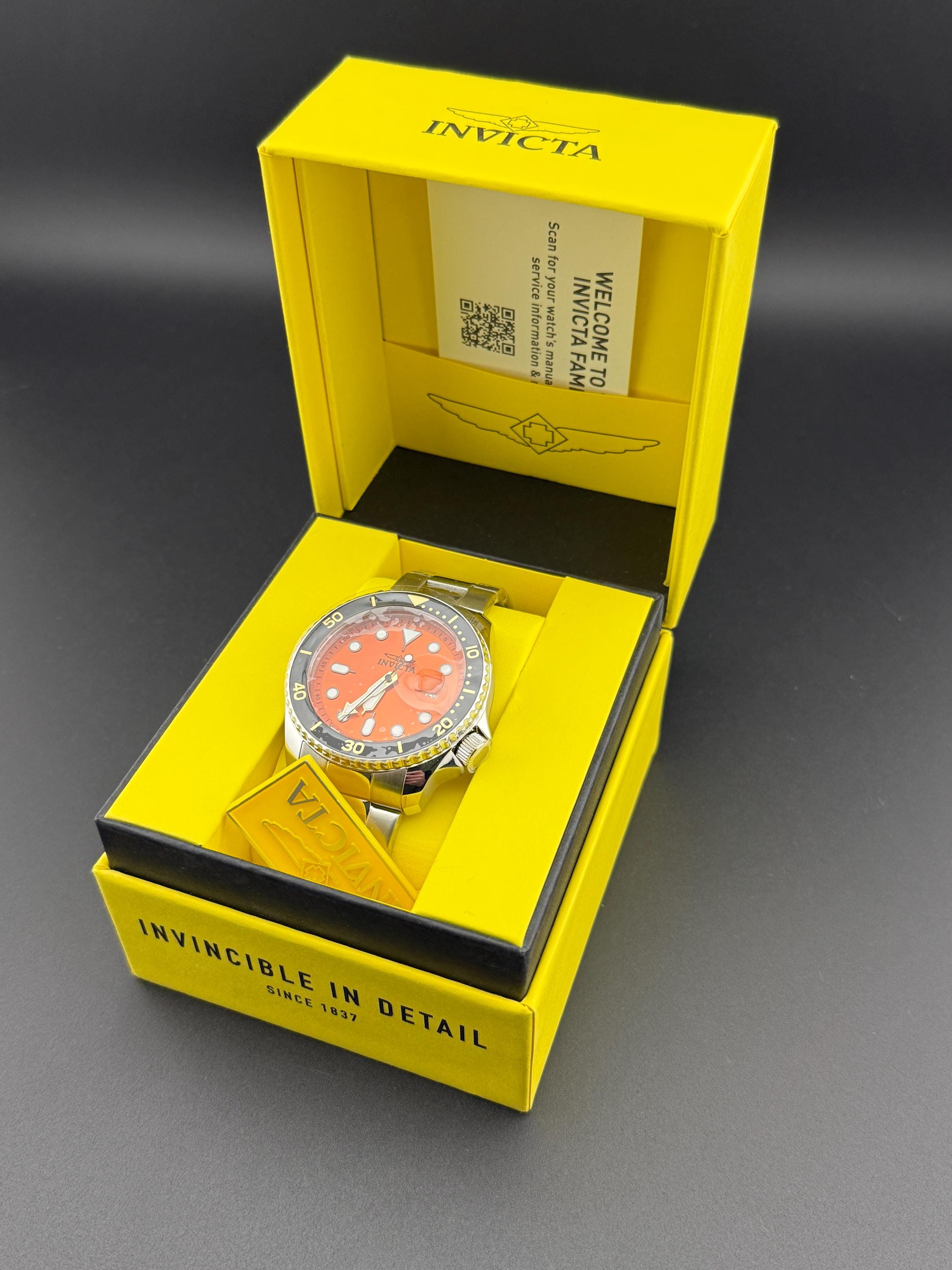 Invicta Pro Diver 47159 Men's Watch – Orange Dial, 46mm