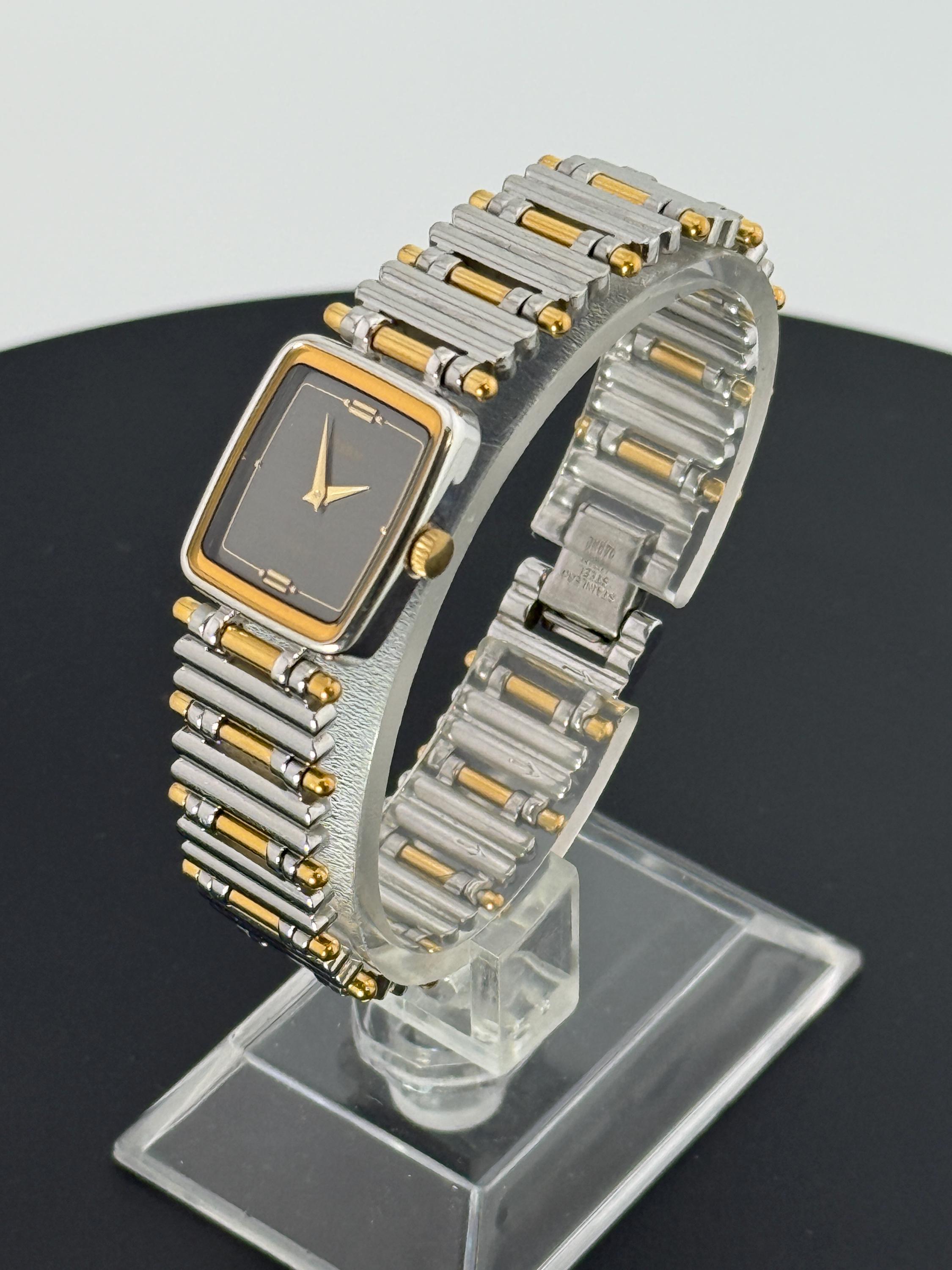 Pulsar V232-5070 RQ Two-tone Women's Watch – Black Dial – New