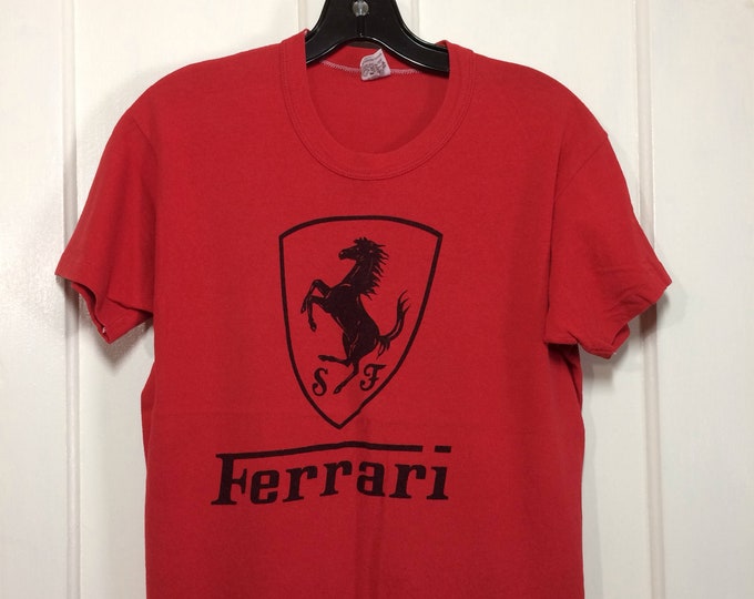 1970s Ferrari Horse Logo Sports Car T-shirt Size Medium 18x23 - Etsy