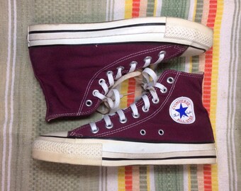 burgundy high top chucks