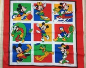 deadstock 1980 39 s Walt Disney Mickey Minie Mouse Donald Duck novelty bandana 21x21.5 skateboard hockey frisbee baseball basketball nos 77