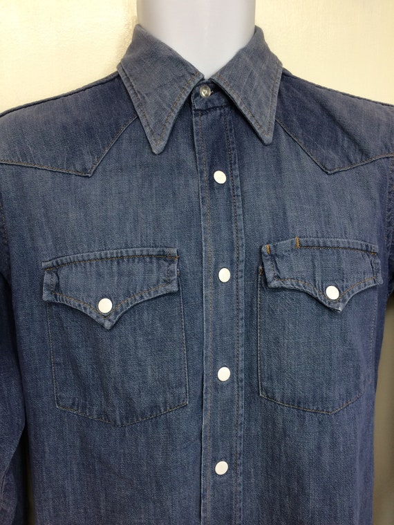 1960s Sears Roebucks Faded Blue Denim Jean Western Work Shirt - Etsy