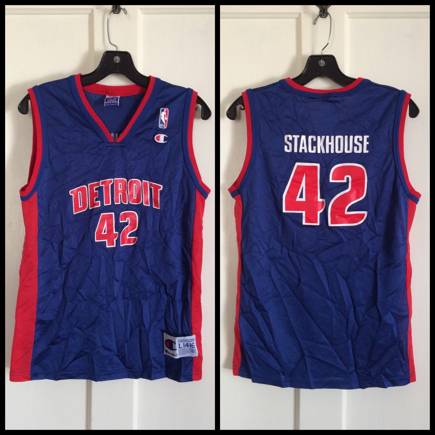 Champion Detroit Pistons Jerry Stackhouse Green NBA Throwback Jersey Youth  Large