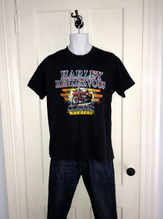 Vintage 1980's Harley Davidson Motorcycle T-shirt tag… - Gem