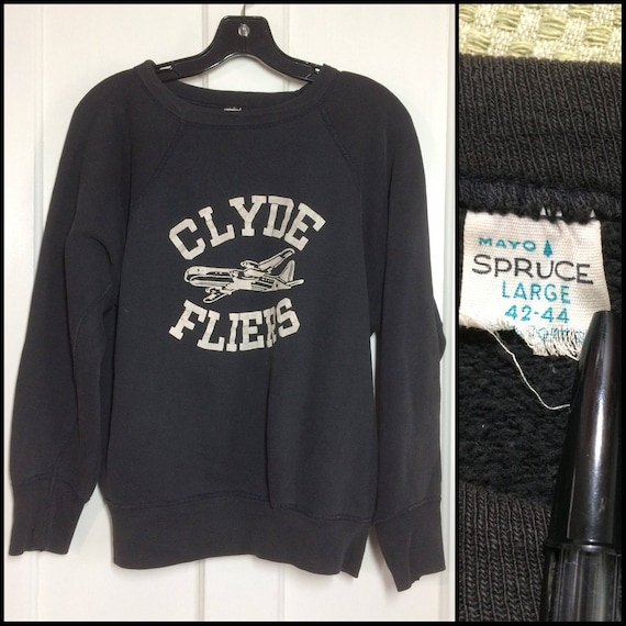 1960s black Clyde Fliers high school team Sweatshi