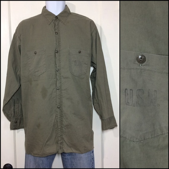 1940s USN stamped US Navy olive green light weight