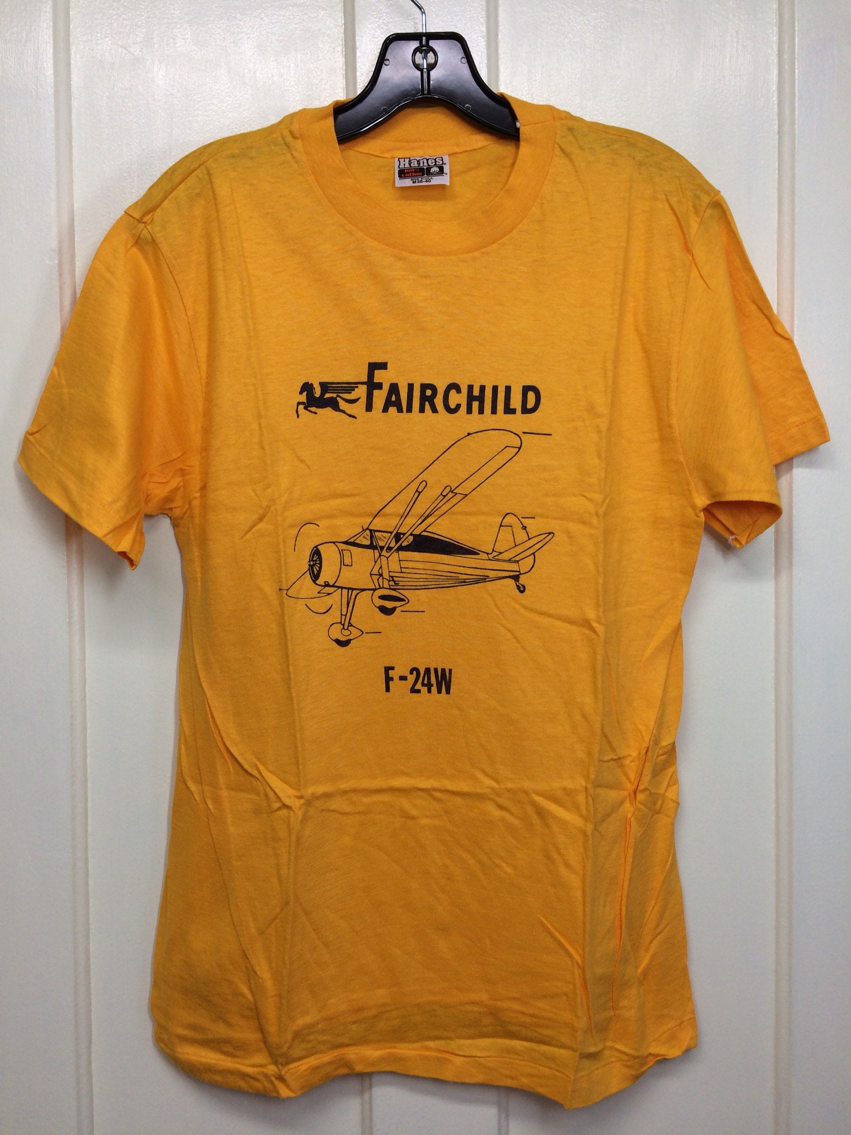 Deadstock 1980s Fairchild F-24W vintage airplane t-shirt size | Etsy