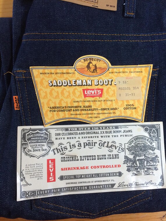 Deadstock Vintage Levis Dark Wash Orange Tab 517 31X31 Boot - Etsy