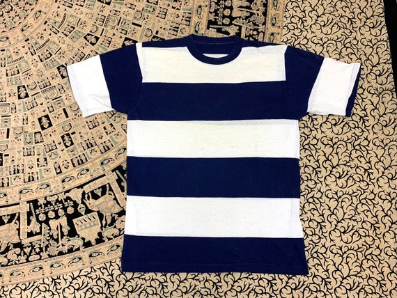 1950s 1960s Wide Border Striped T-shirt Looks Size S 18x25 - Etsy