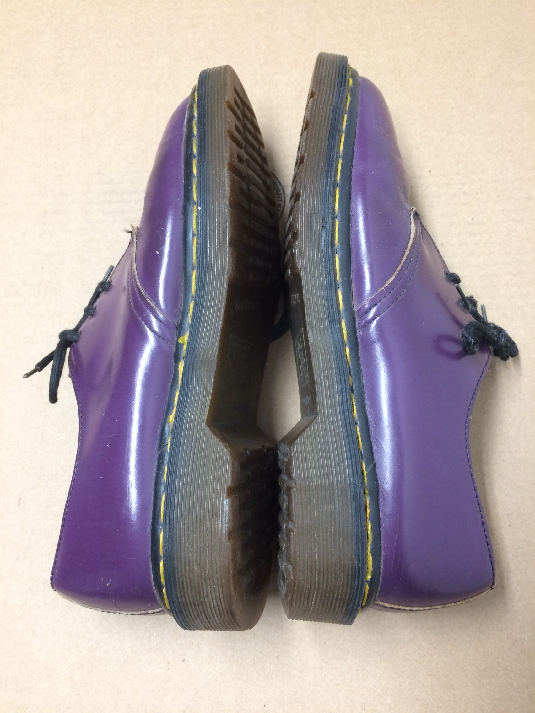 purple doc martens shoes