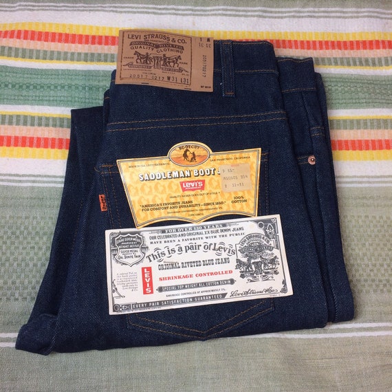 Deadstock Vintage Levis Dark Wash Orange Tab 517 31X31 Boot - Etsy