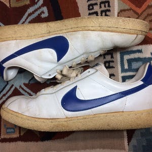 1982 Nike Bruin Size 13 White Blue Swoosh - Israel