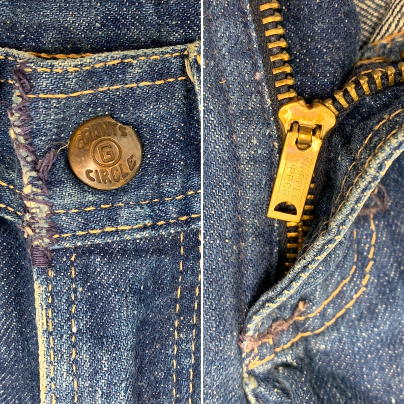 1950s WT Grant Co Indigo Blue Denim Jeans 25x28 Redline - Etsy