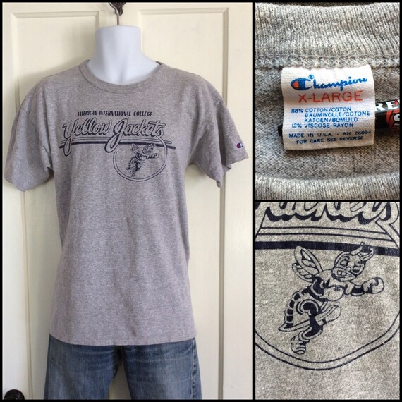 1980s AIC Champion Brand Cotton Rayon Heather Gray