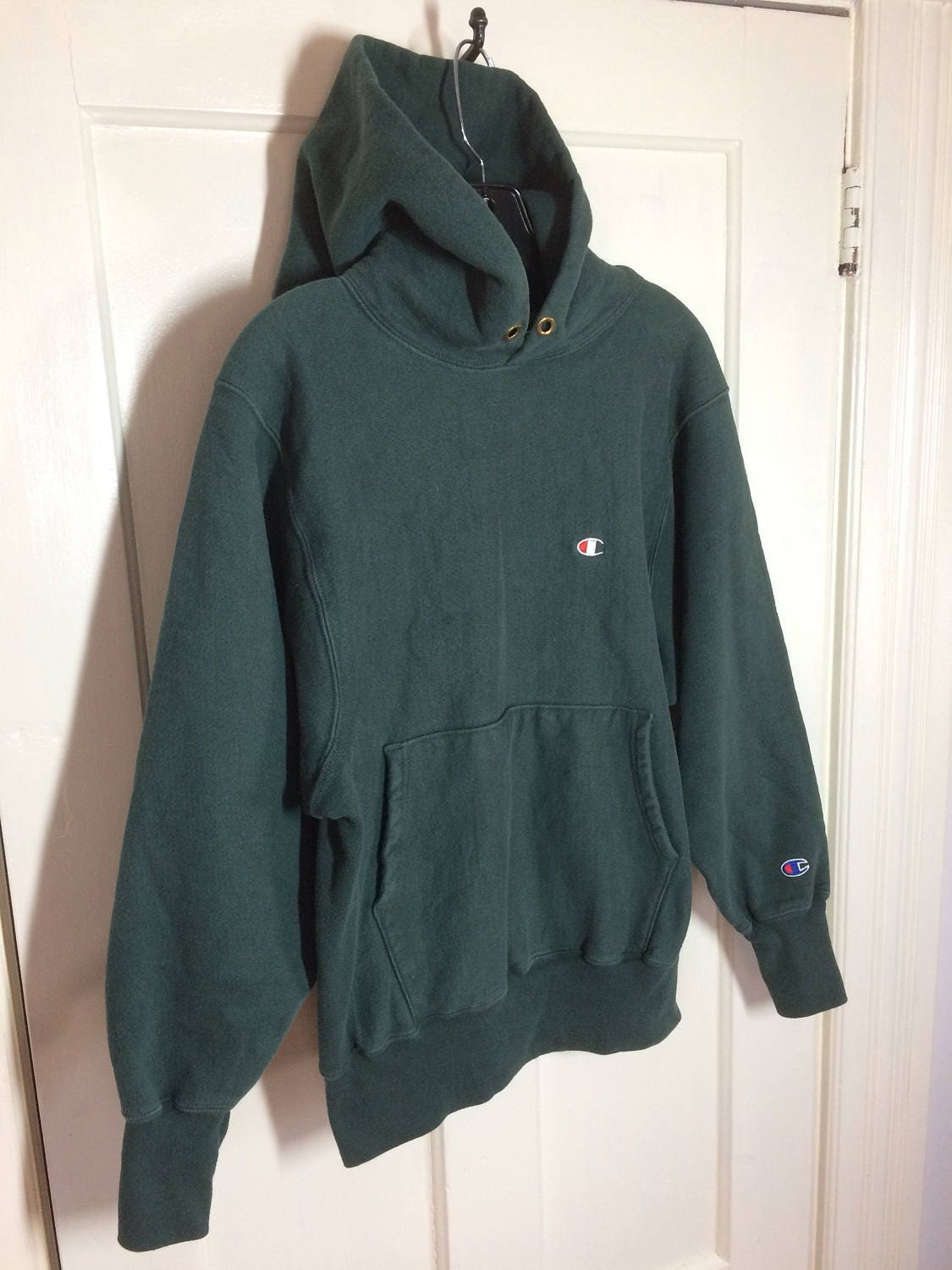 champion reverse weave hoodie dark green