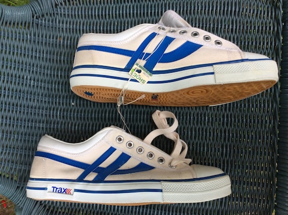 Deadstock Vintage 1970s Trax Striped Canvas Sneake