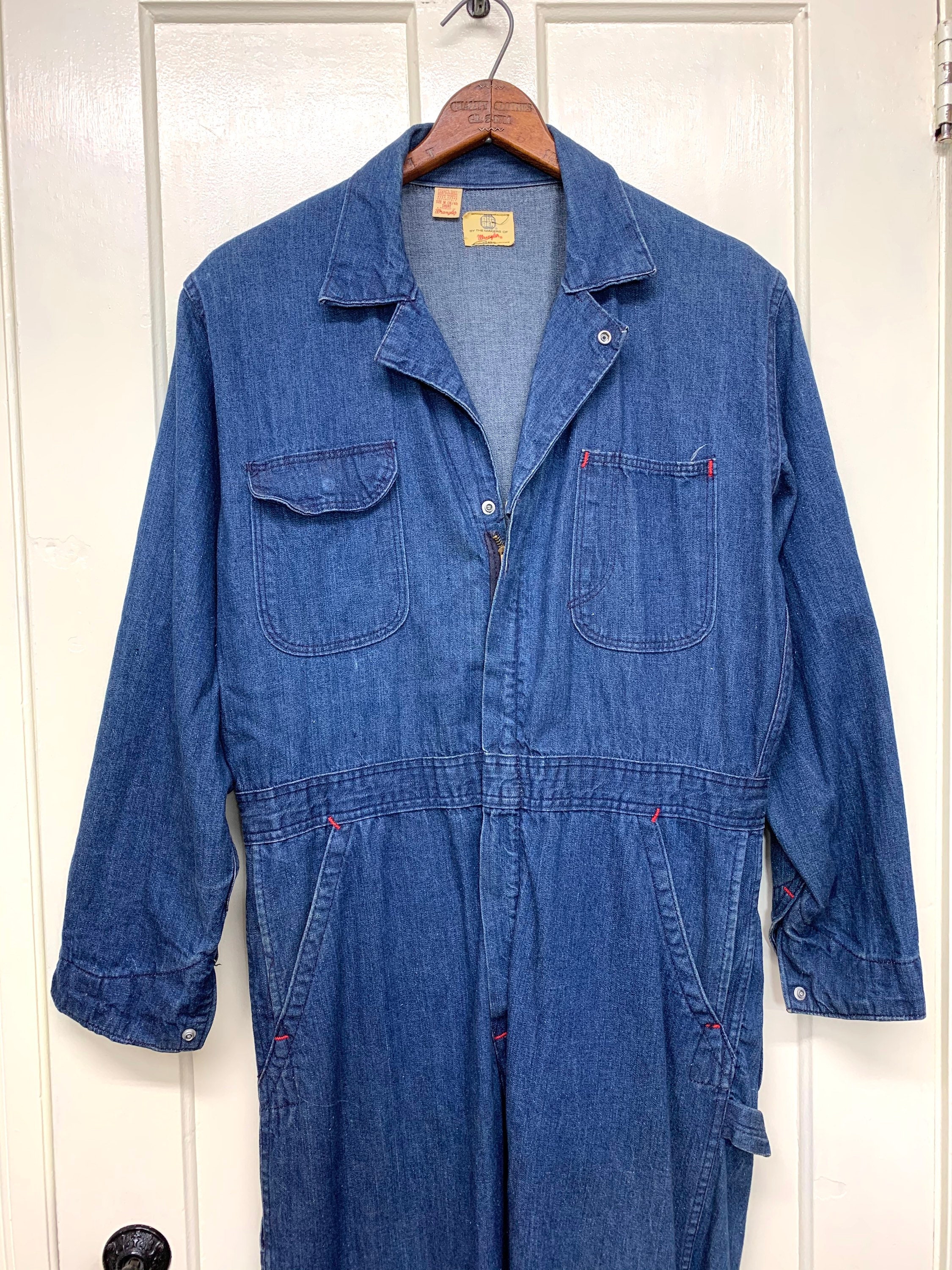 1960s Big Ben by Wrangler jeans coveralls size medium short 36x28 blue ...