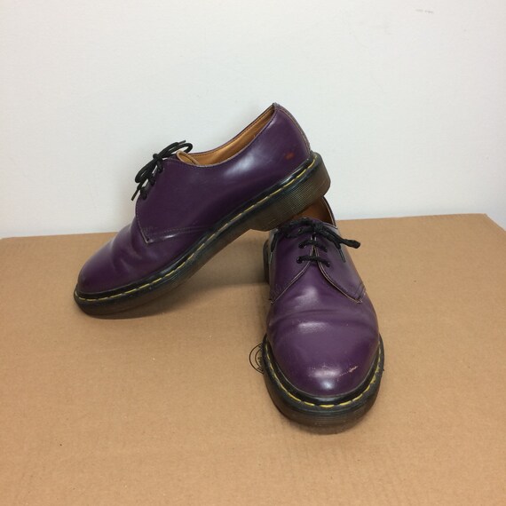 purple leather shoes