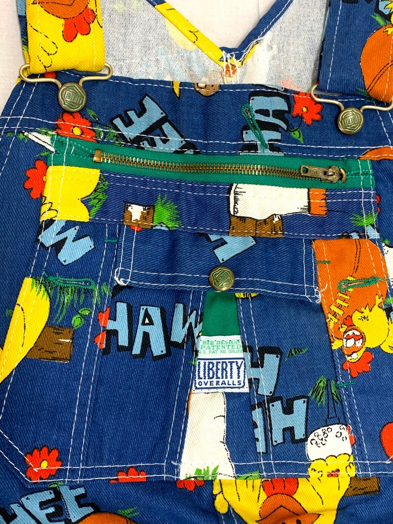 1970s Hee Haw novelty print denim carpenter overalls size | Etsy