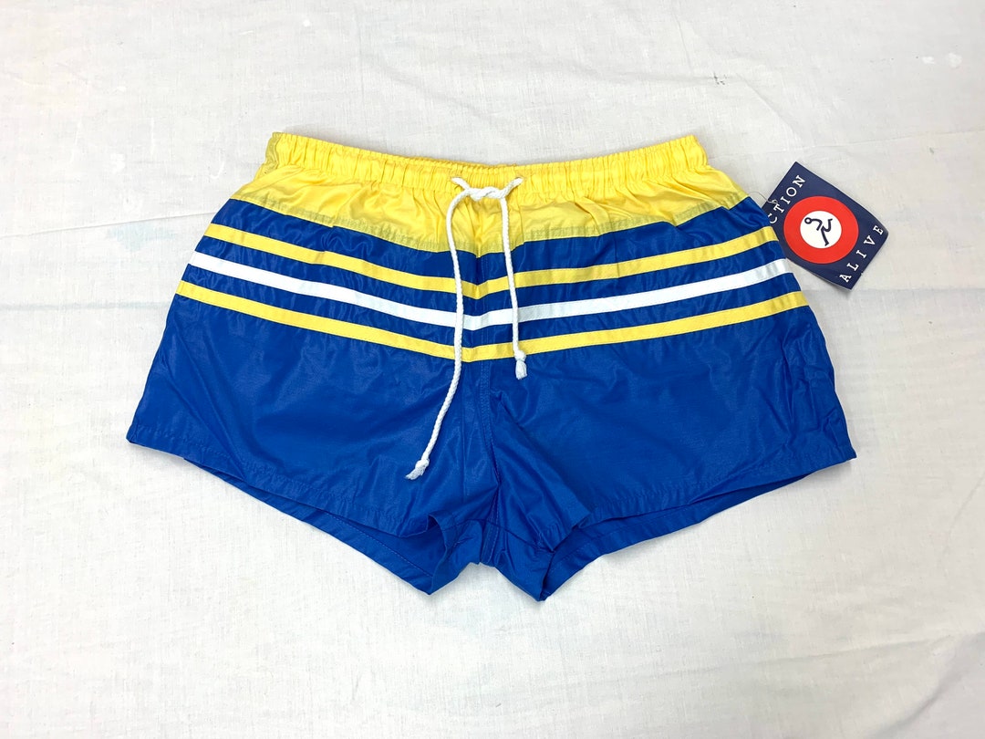 Deadstock 1980s Swim Trunks Gym Shorts Size XL Blue With Etsy