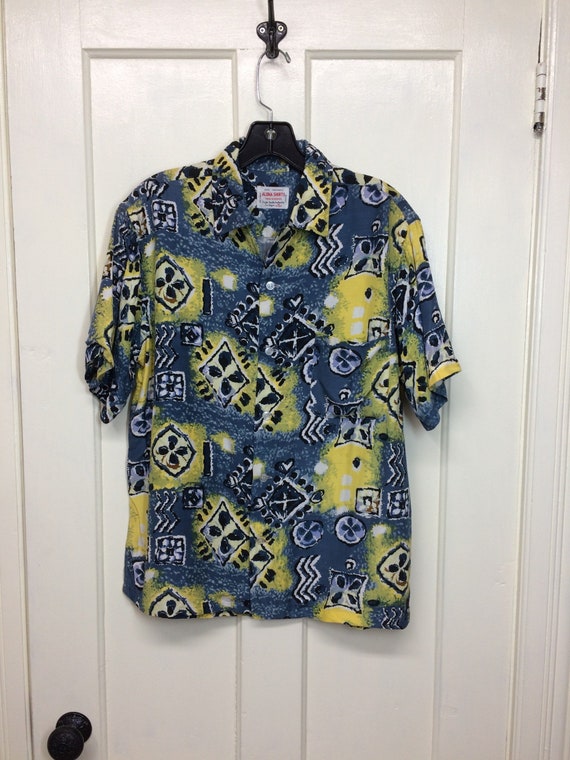 1950s Aloha Shirts hand screened rayon Hawaiian lo