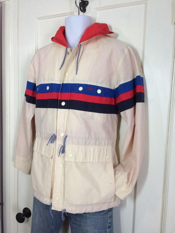 1980s OP Ocean Pacific Rain Coat Jacket Mountain Parka Hoody
