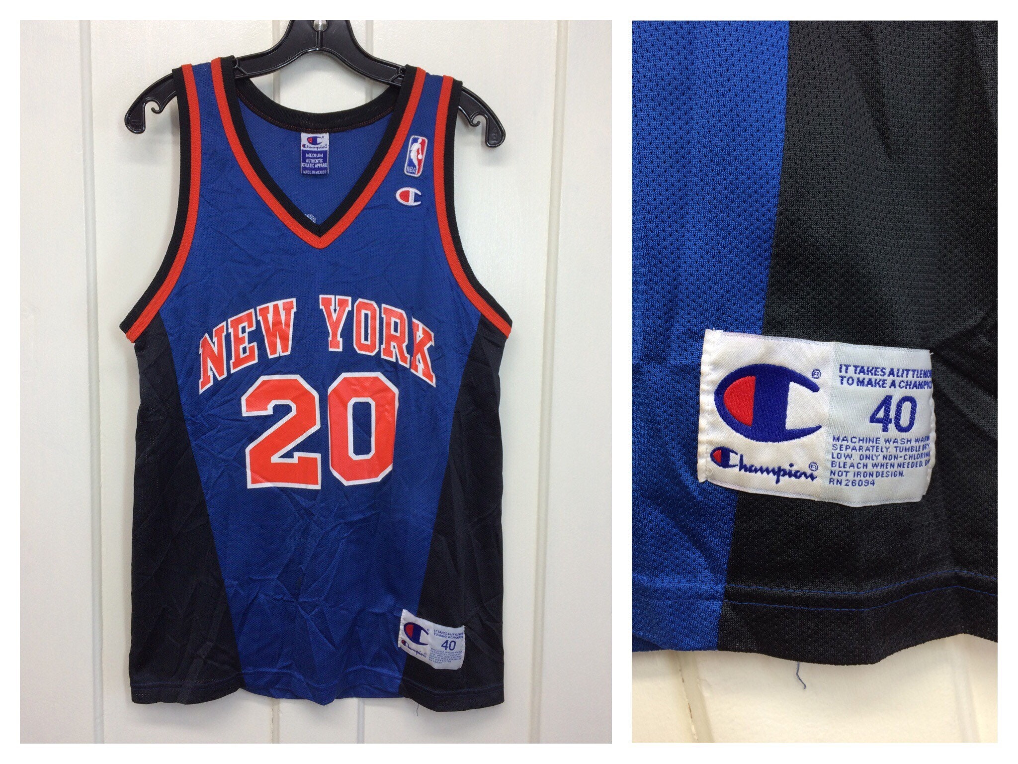 black and orange knicks jersey