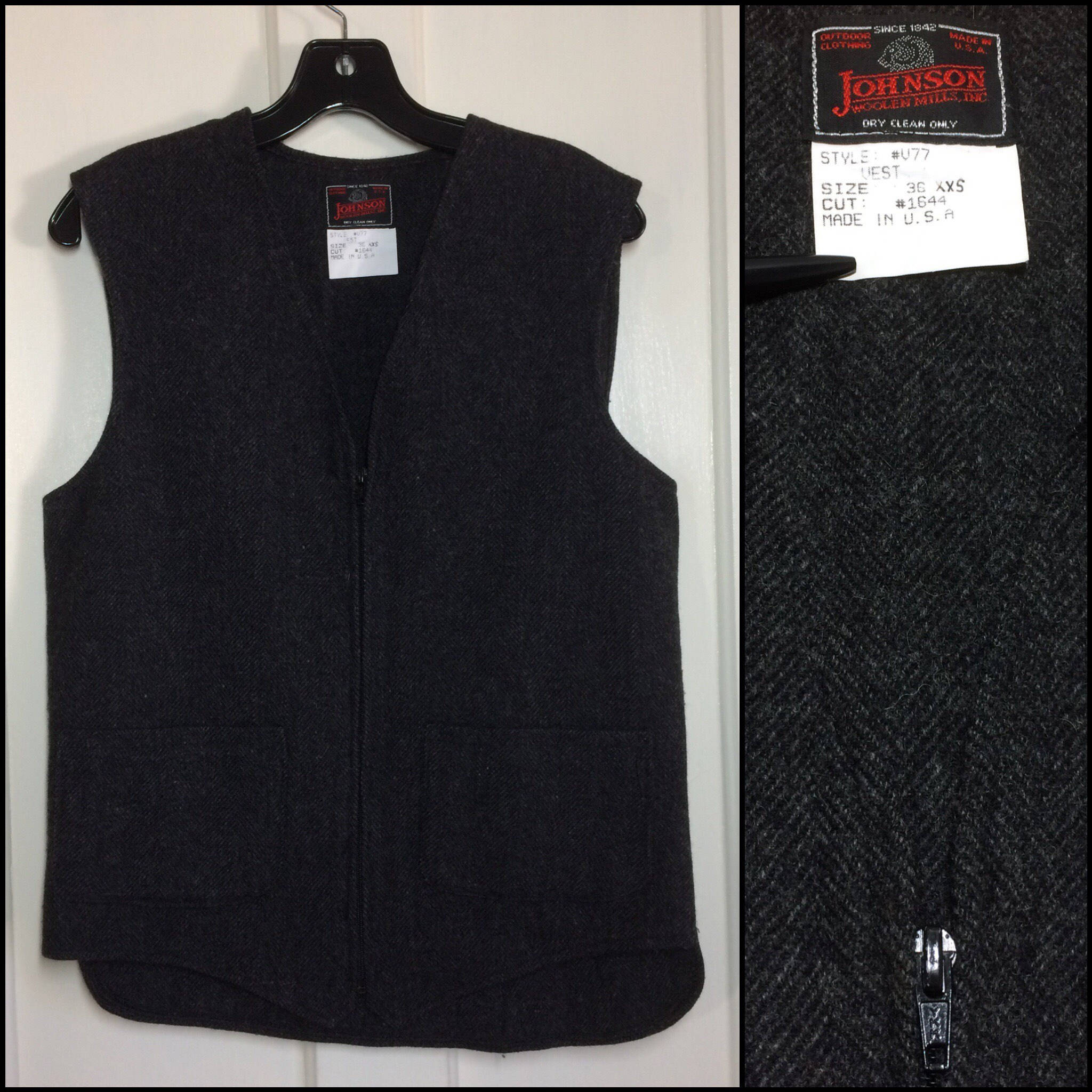 1980s Mens Johnson Woolen Mills Wool 