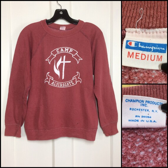 Vintage 1970s faded all cotton Champion Blue Bar C