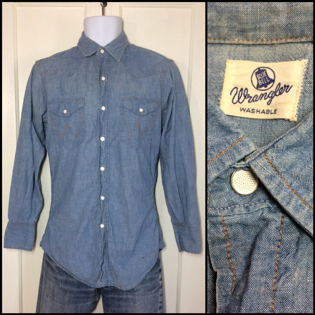 1950s Wrangler Blue Bell Chambray Snap Western Work Shirt - Etsy