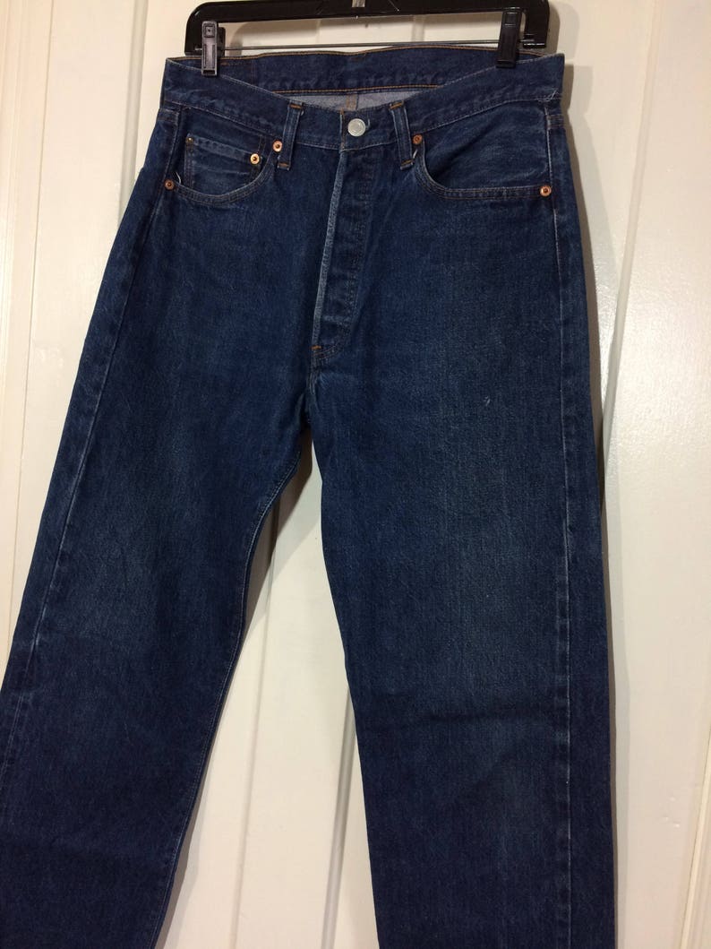 1970s Levis 501 indigo blue dark wash denim jeans tag size | Etsy