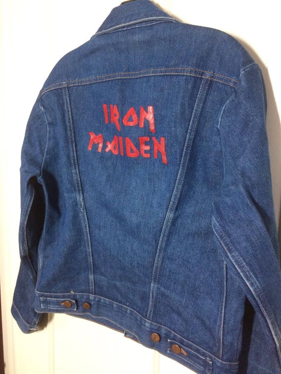 1970s Wrangler Blue Jean Denim Jacket Size 40 Iron Maiden - Etsy