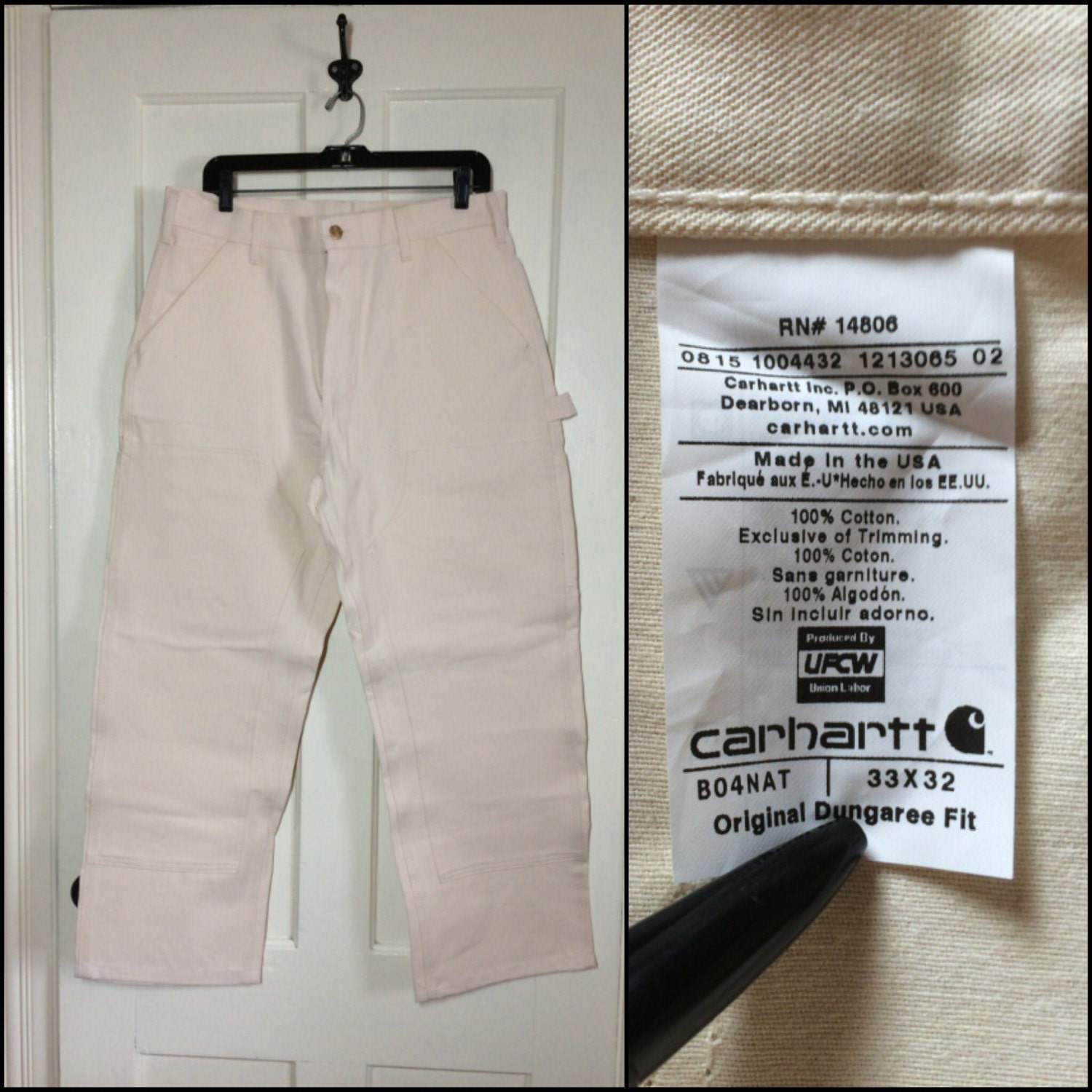 carhartt carpenter pants white